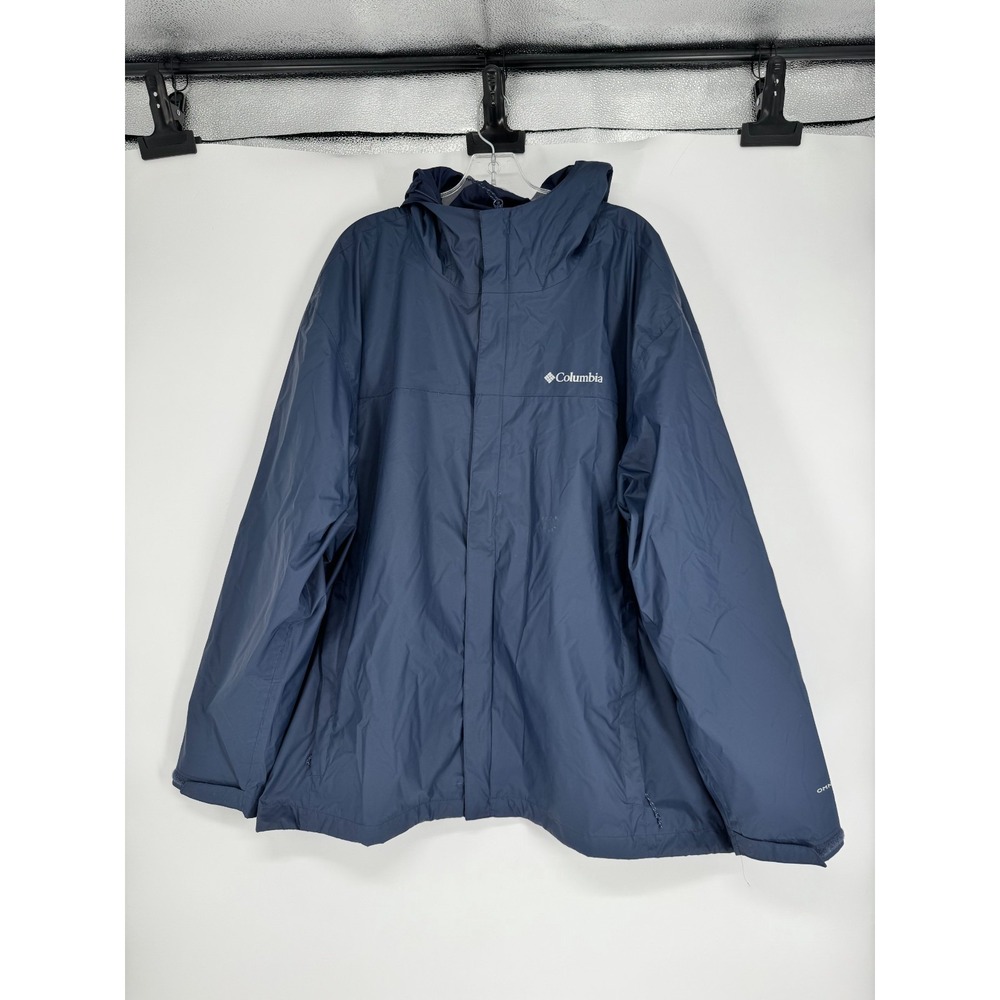 Columbia Watertight II Rain Jacket Mens 3XL Navy Hooded Waterproof Full Zip Up